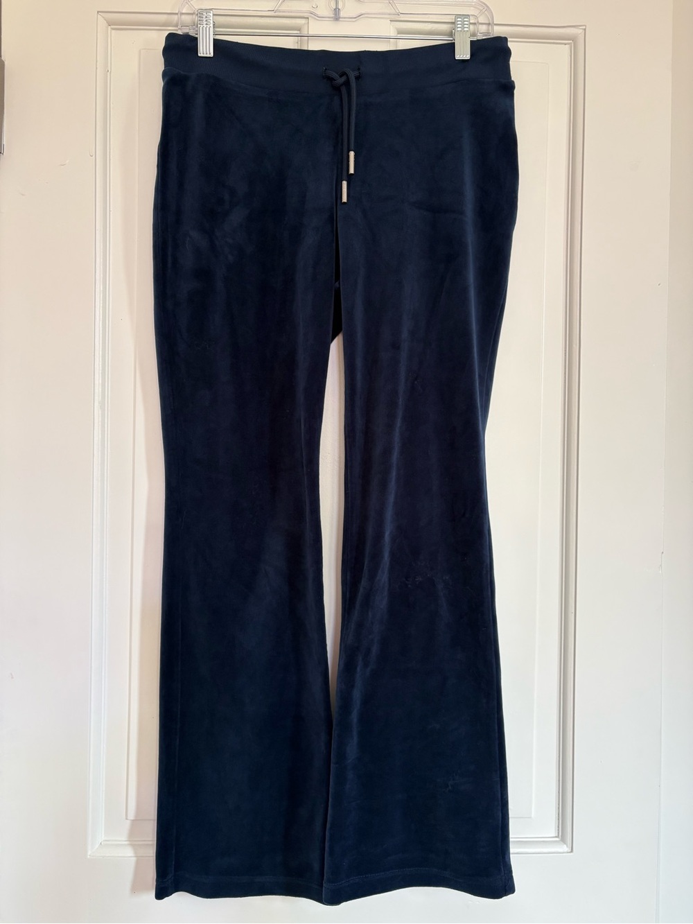Juicy Couture OG Big Bling Velour Track Pants Navy Y2K Coquette Cozy Medium - Picture 2 of 9